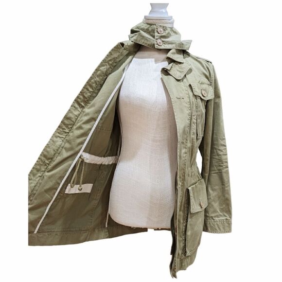 J. Crew Women's 100% Cotton Lightweight Utility Jacket Cinched Waist Size XS - Picture 6 of 11